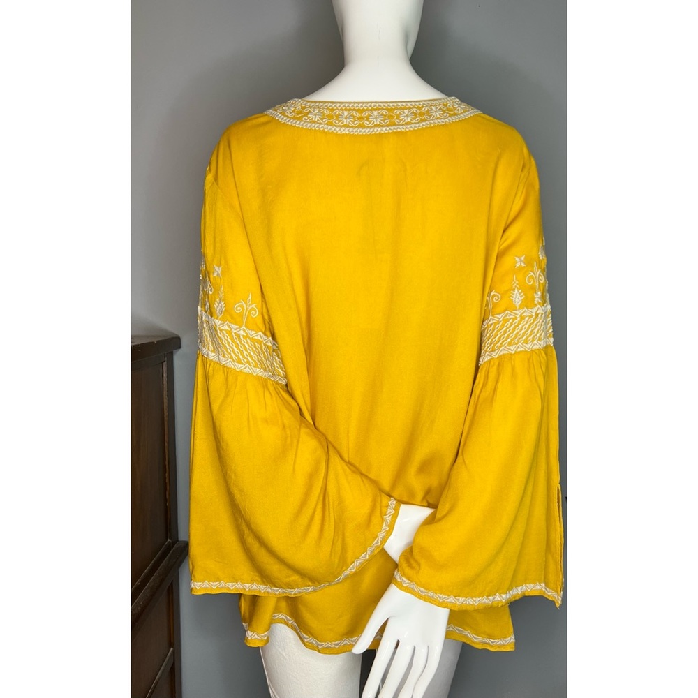 Chelsea & Theodore : golden sun boho embroidered blouse - Picture 7 of 13
